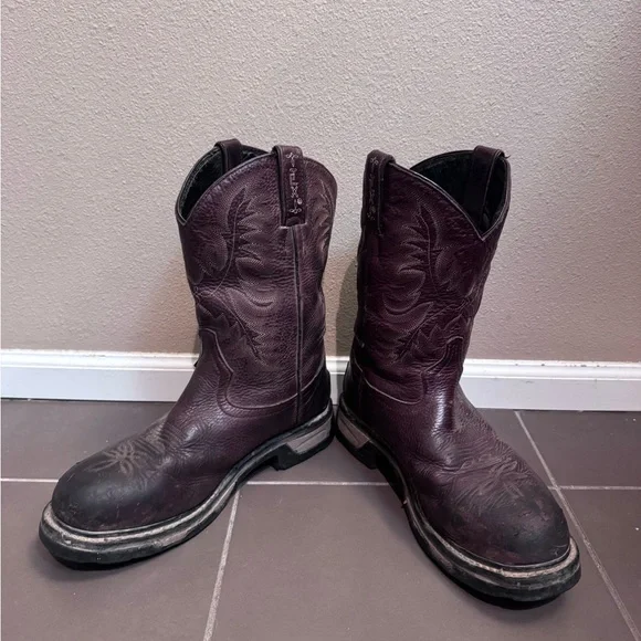 TONY LAMA HENRICK Brown Embroidered Boots Men’s Leather Round Toe SZ 9D Western - Picture 14 of 17